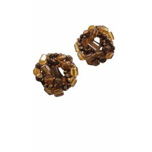 Vintage Hand Wired Glass Clips Earrings (A5802)